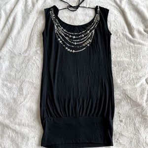 BCBG Dress embellished neckline